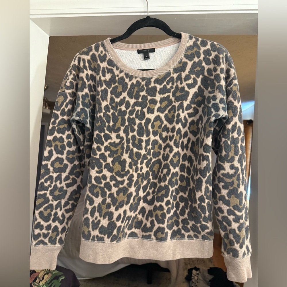 J. Crew Leopard Print Sweatshirt Size Small